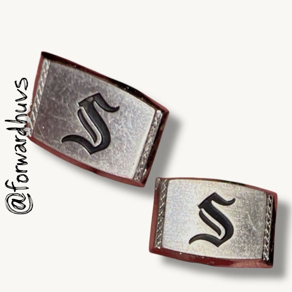 Vintage Silver Tone Monogram S Cufflinks